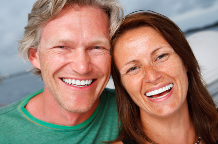 smiling man and woman